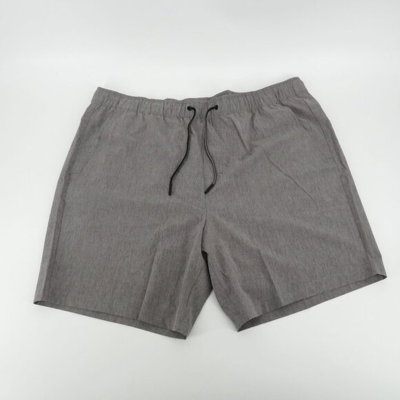 Eddie Bauer Mens XXL Pull-On Shorts Gray Stretch Water Repellent UPF 50+ NWT $60 - Picture 2 of 6